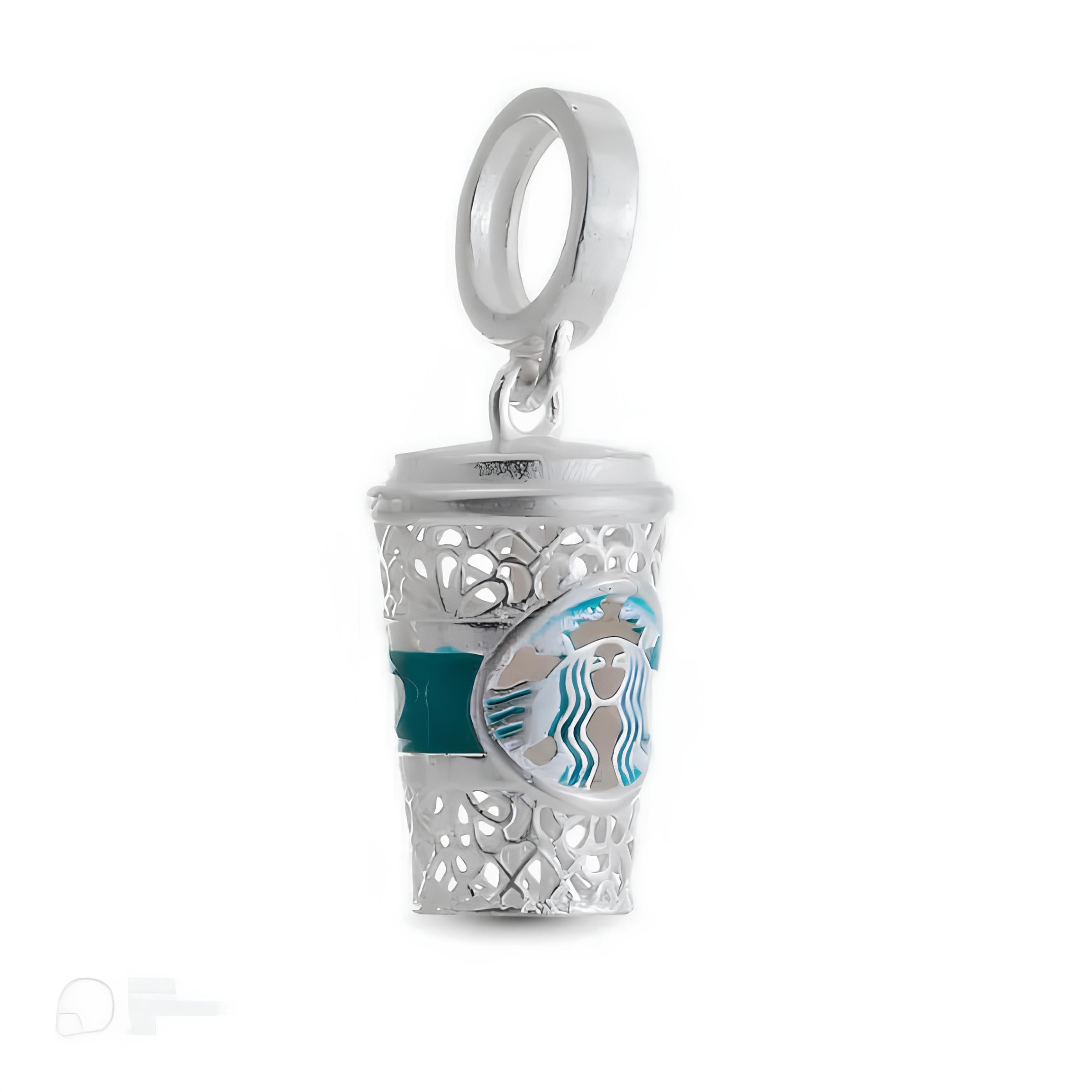 Berloque Prata 925 Copo Starbucks 3D
