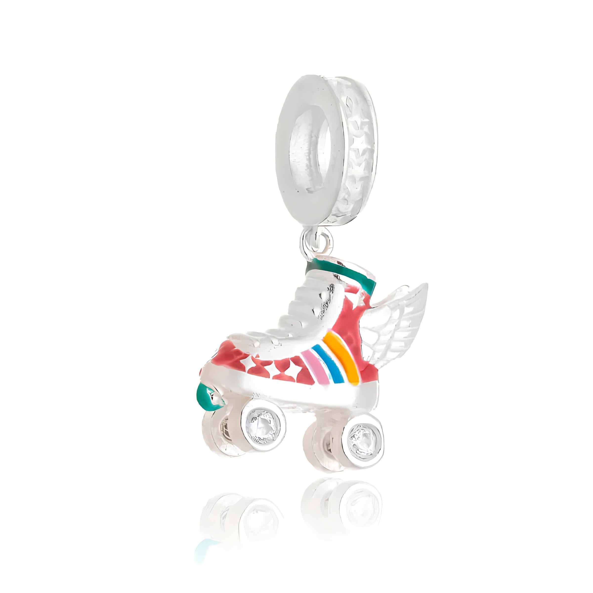 Berloque Prata 925 Patins com Asas