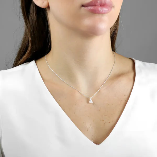 Colar de Prata 925 Nossa Senhora Aparecida Cravejada
