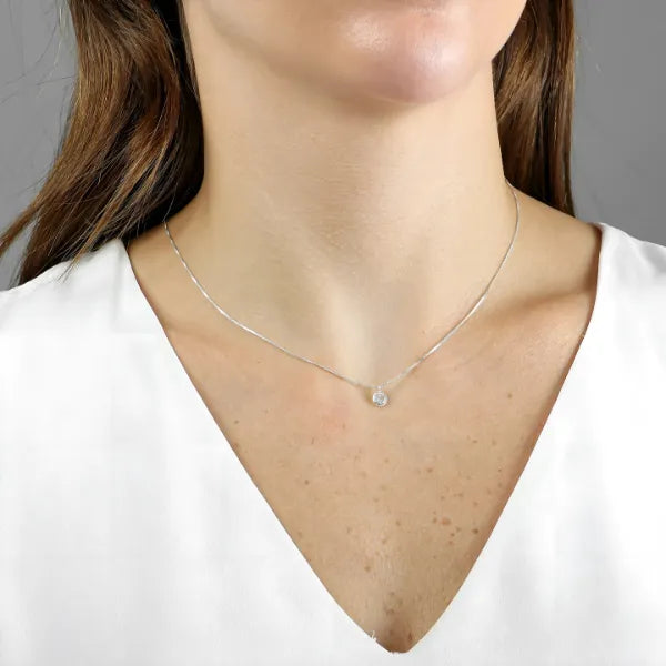 Colar de Prata 925 Ponto de Luz Feminino