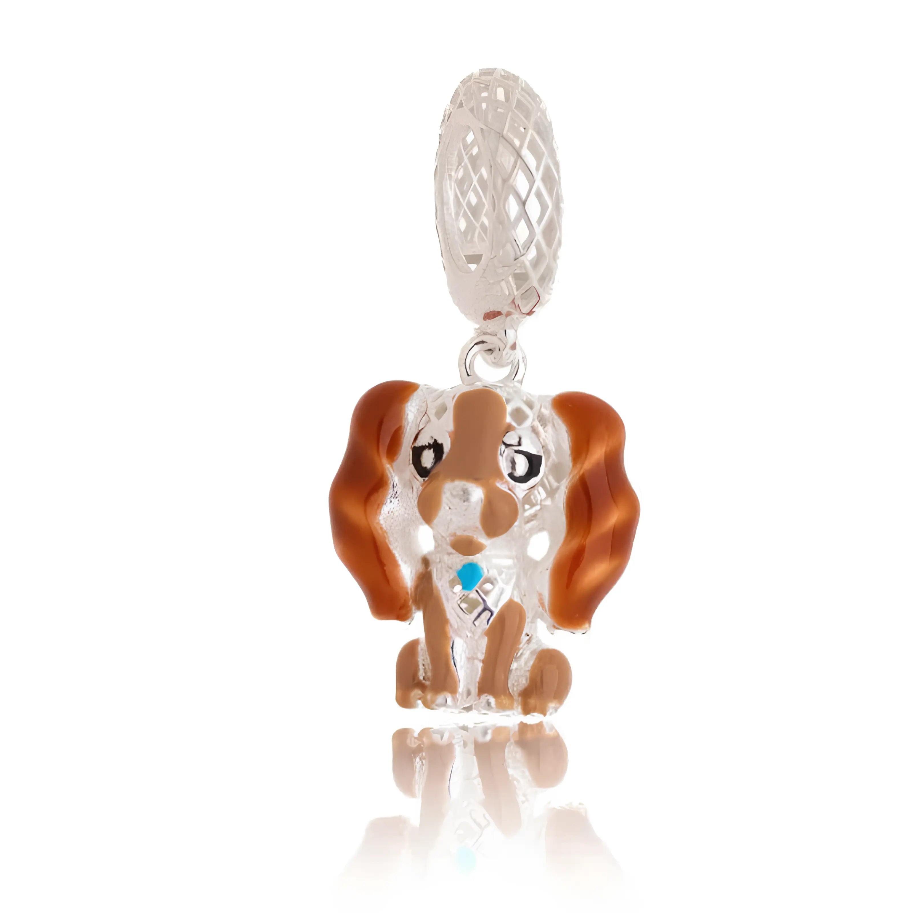 Berloque Prata 925 Lady A Dama e o Vagabundo 3D