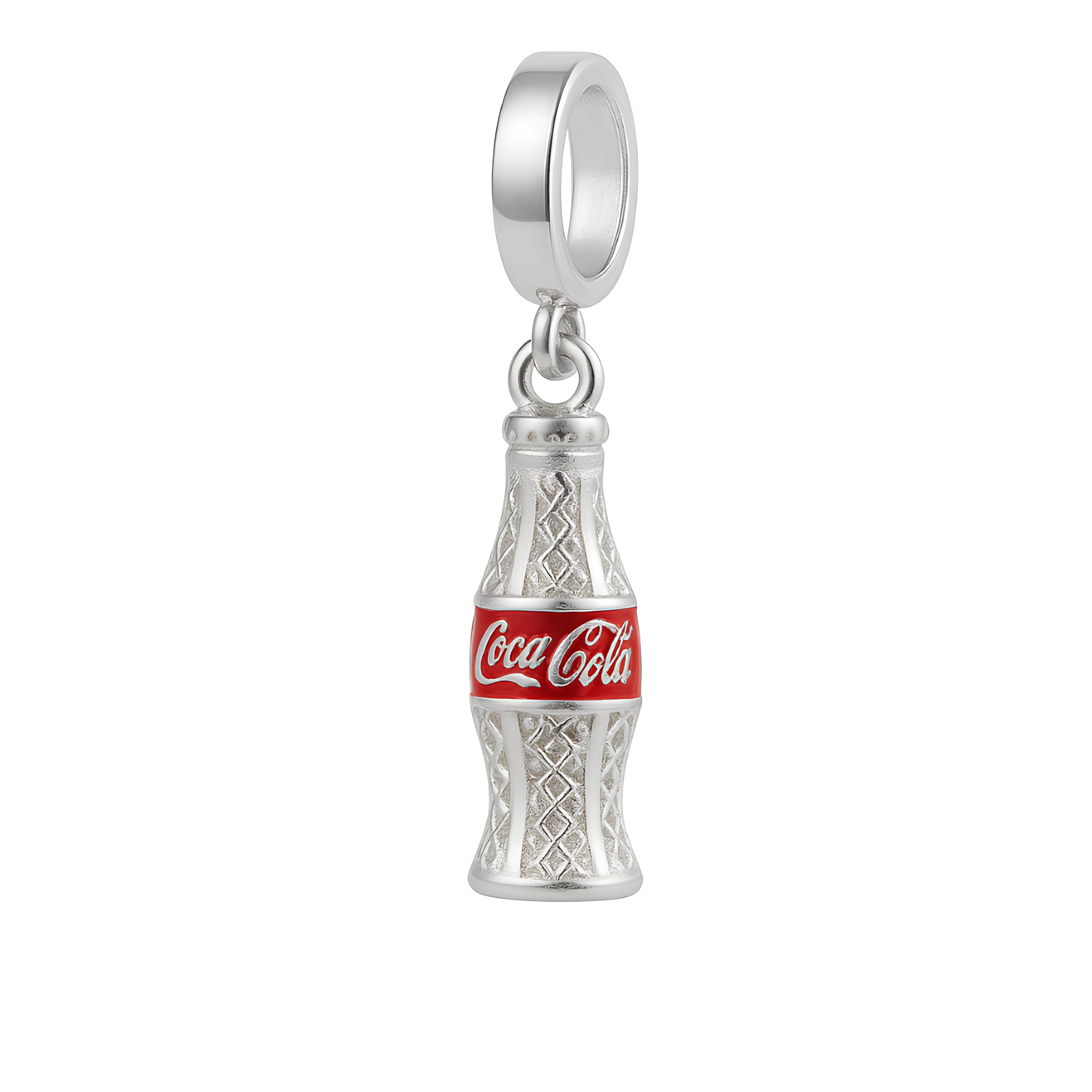 Berloque Prata 925 Garrafinha de Coca Cola 3D