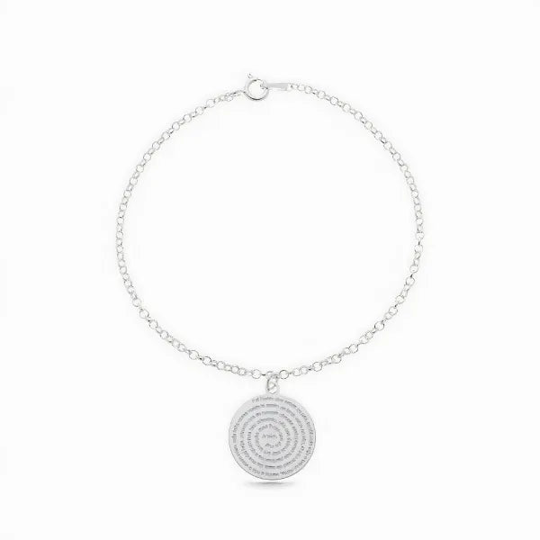 Pulseira de Prata 925 Oração do Pai Nosso Feminina